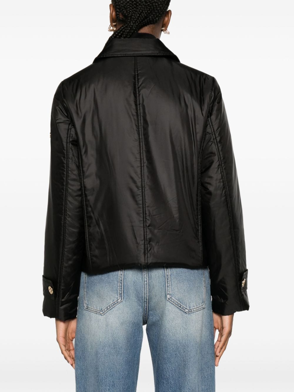 Shop Michael Michael Kors Double-breasted Padded Jacket In Black