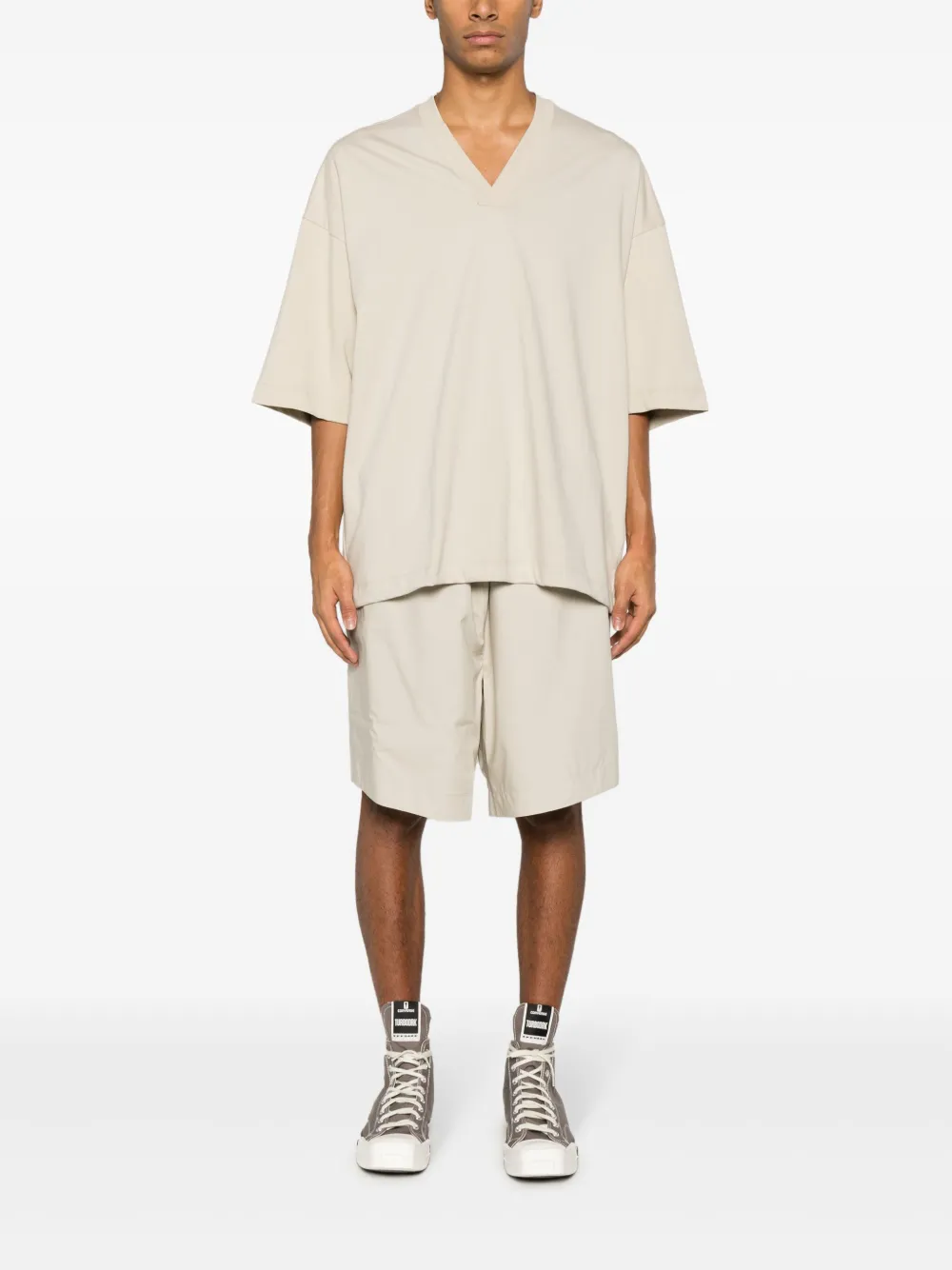 Fear Of God logo-print cotton track shorts - Beige