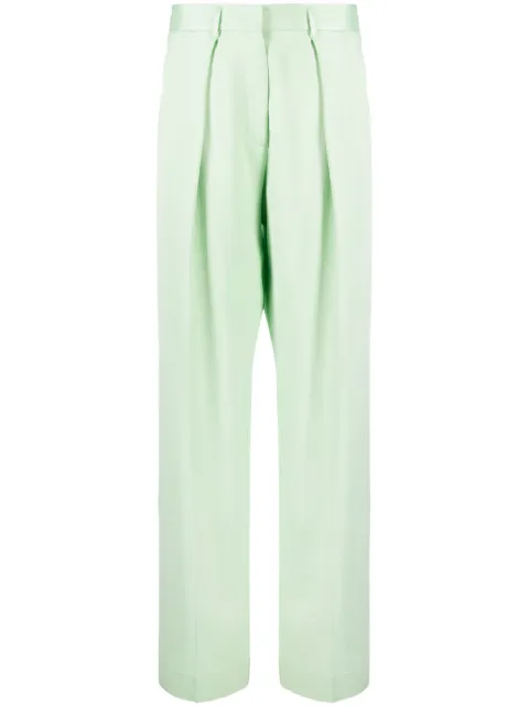 Forte Forte pleat-detail high-rise wide-leg pants