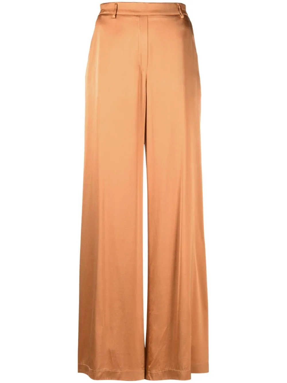 Forte Forte Faux-plaquet Satin Silk Palazzo Pants In Orange