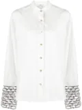 Forte Forte sequinned cuffs cotton shirt - White