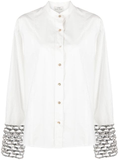 Forte Forte sequinned cuffs cotton shirt