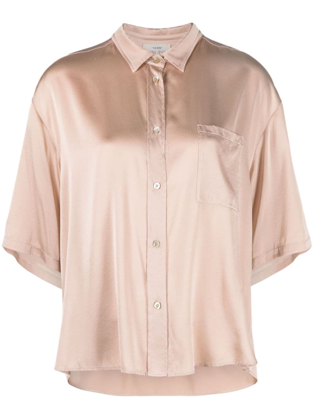 shortsleeved satin-silk shirt
