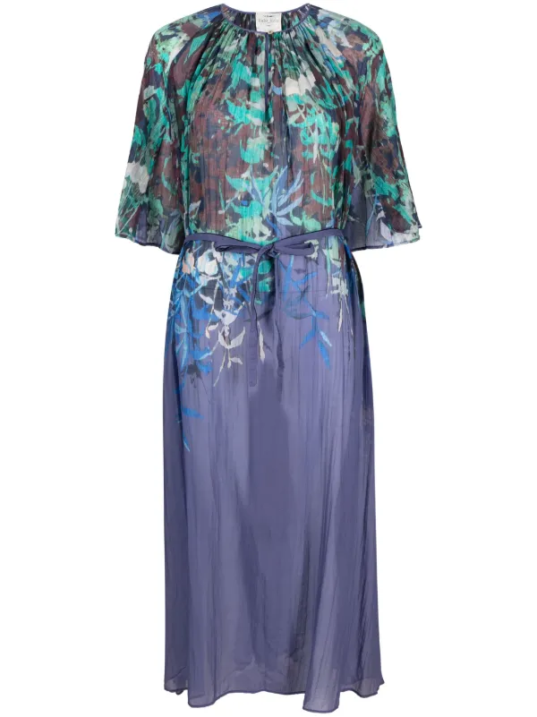 shailene midi dress Fifteen Twenty Shailene Flutter Sleeve Dress Deep Blue / S
