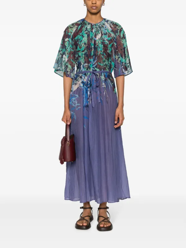 Forte Forte Floral-print Belted Maxi Dress In Multicoloured