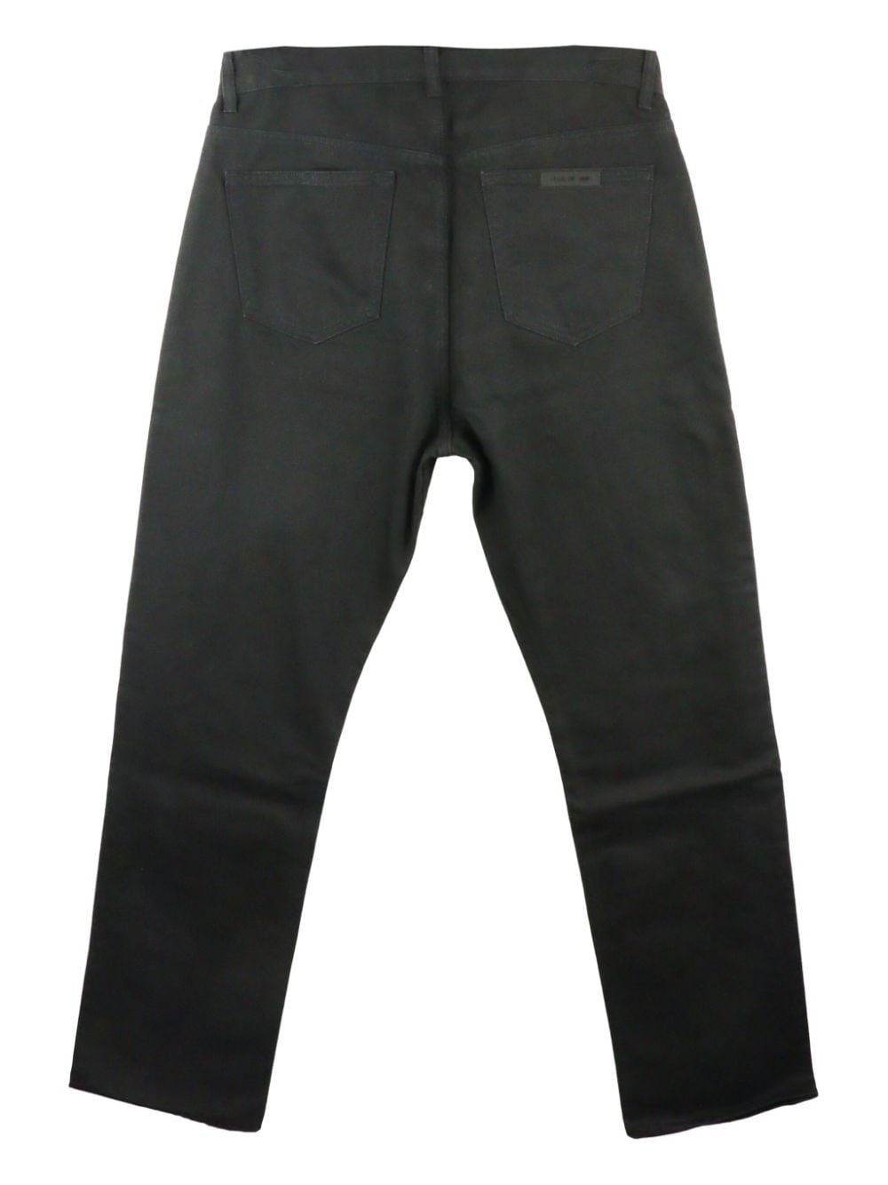 Shop Essentials Logo-appliqué Straight-leg Jeans In Black