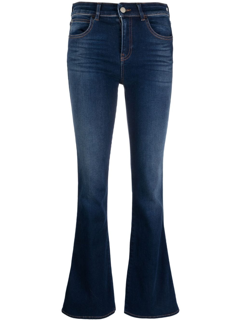 Emporio Armani Mid-rise Flared Jeans In Blau