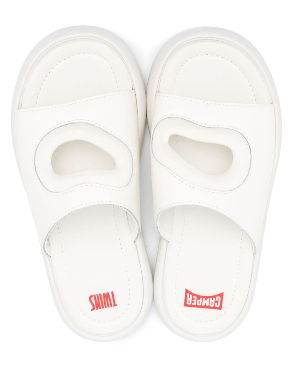 Shop Camper Pelotas Flota Twins Leather Slides In White