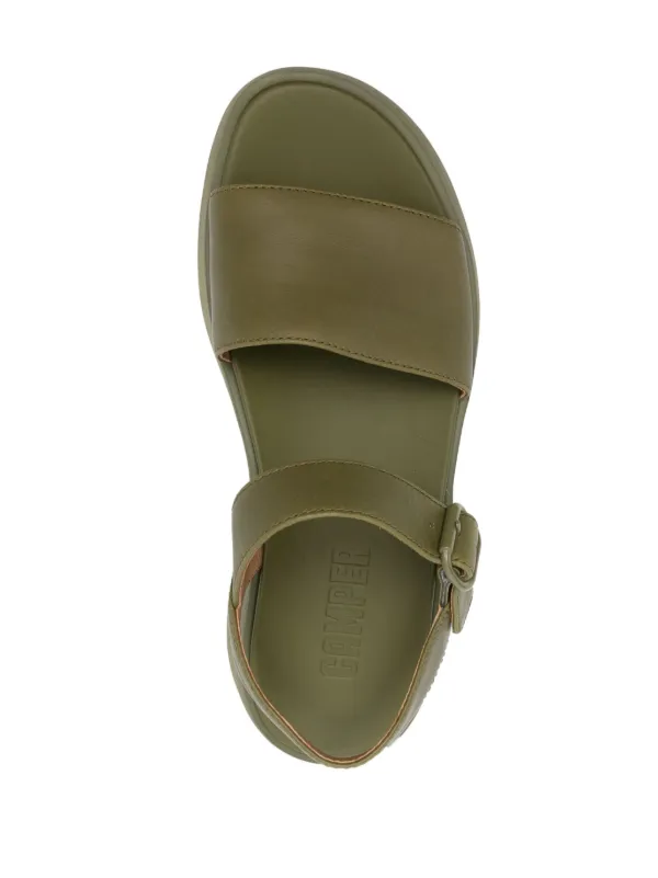 Green leather sandals deals