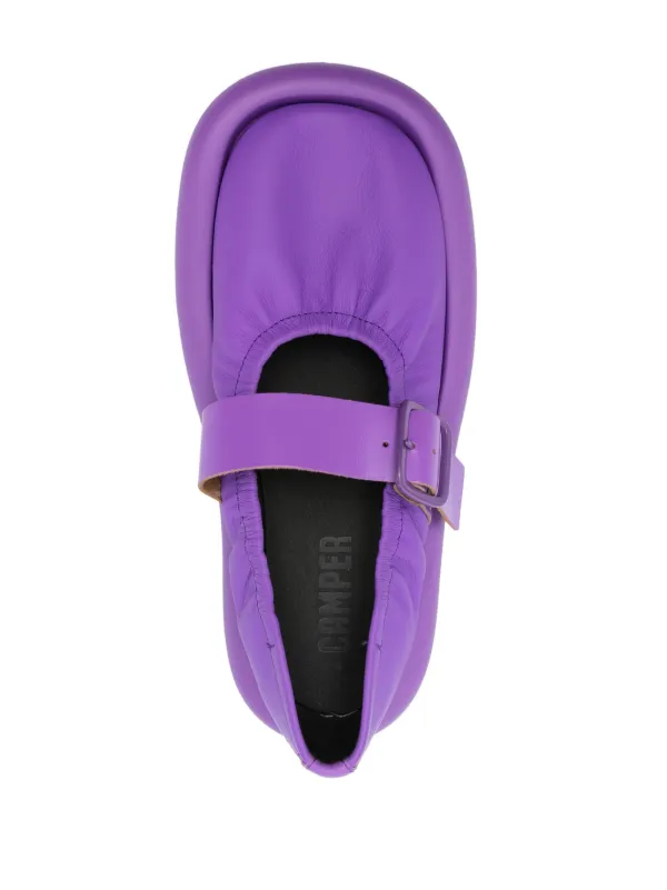 Camper Aqua Leather Ballerina Shoes Purple FARFETCH