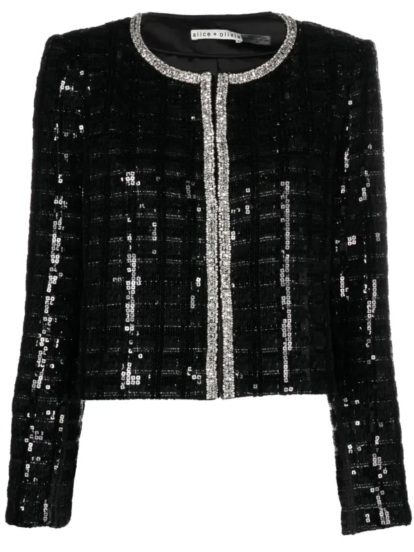 Alice and olivia sequin blazer sale