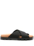 Camper Brutus cross-strap suede slides - Black