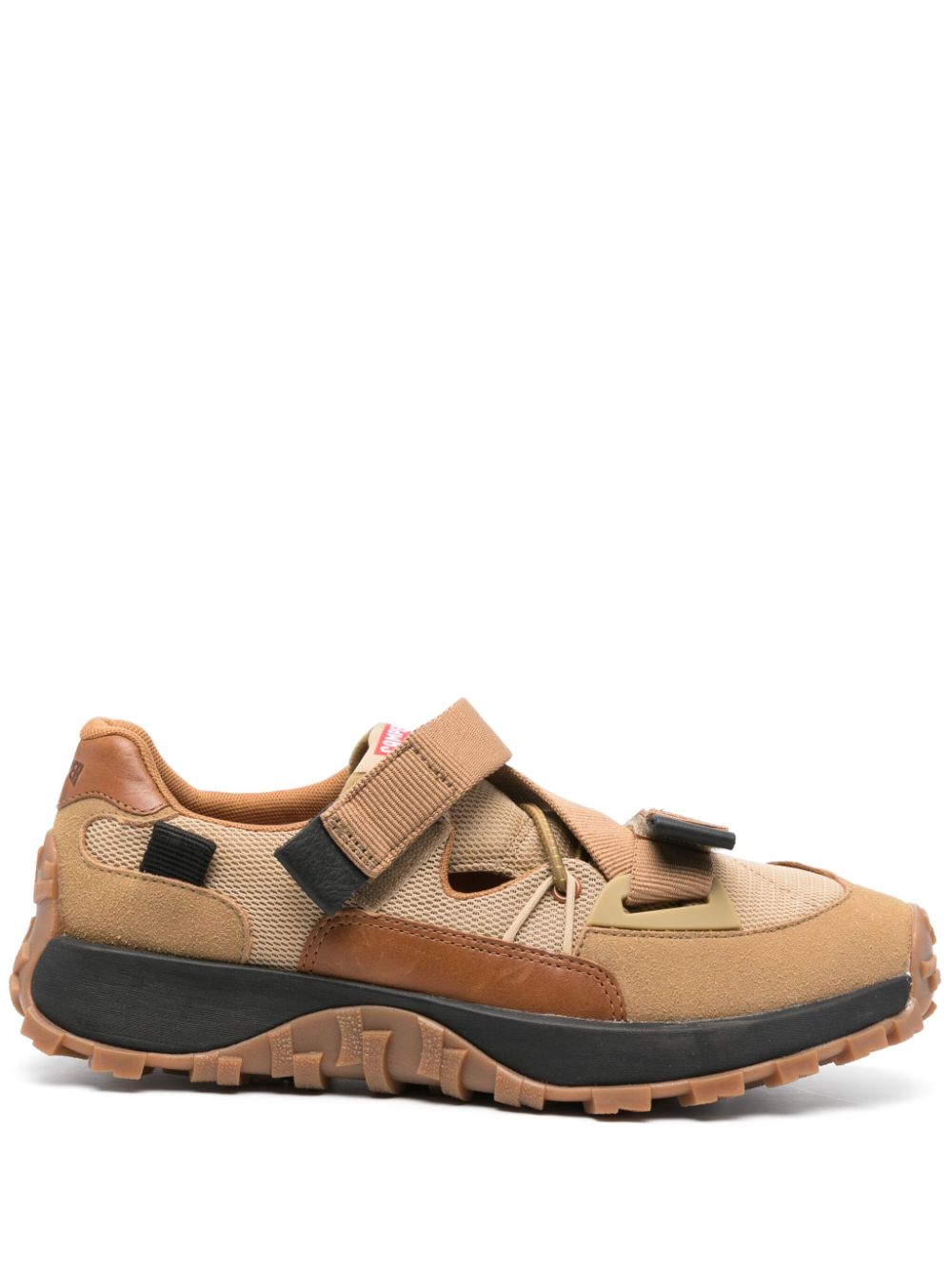 Shop Camper Dril Trail Touch-strap Sneakers In Brown