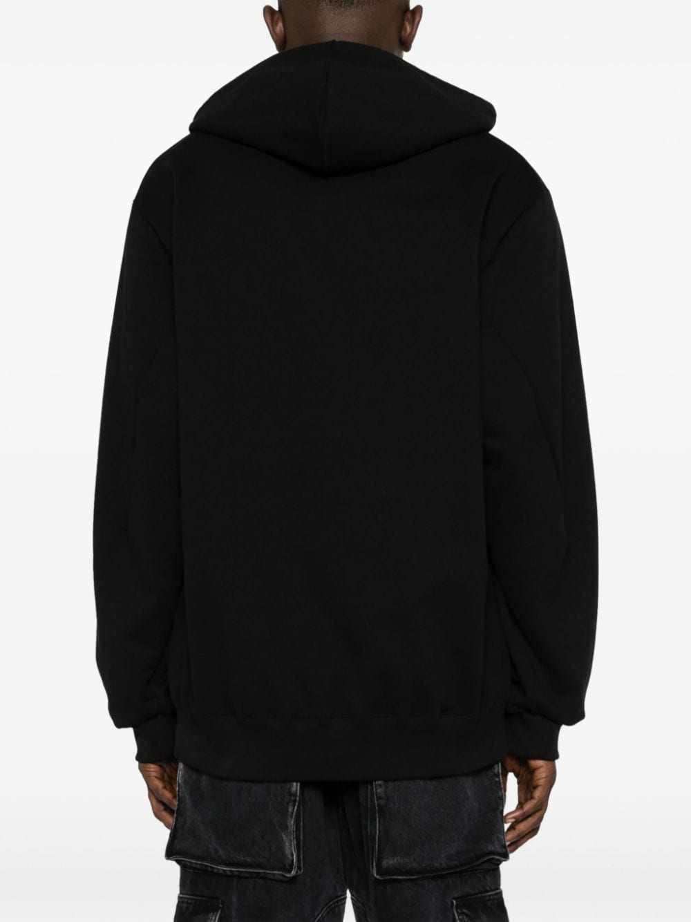 Shop Doublet Motif-embroidered Cotton Hoodie In Black