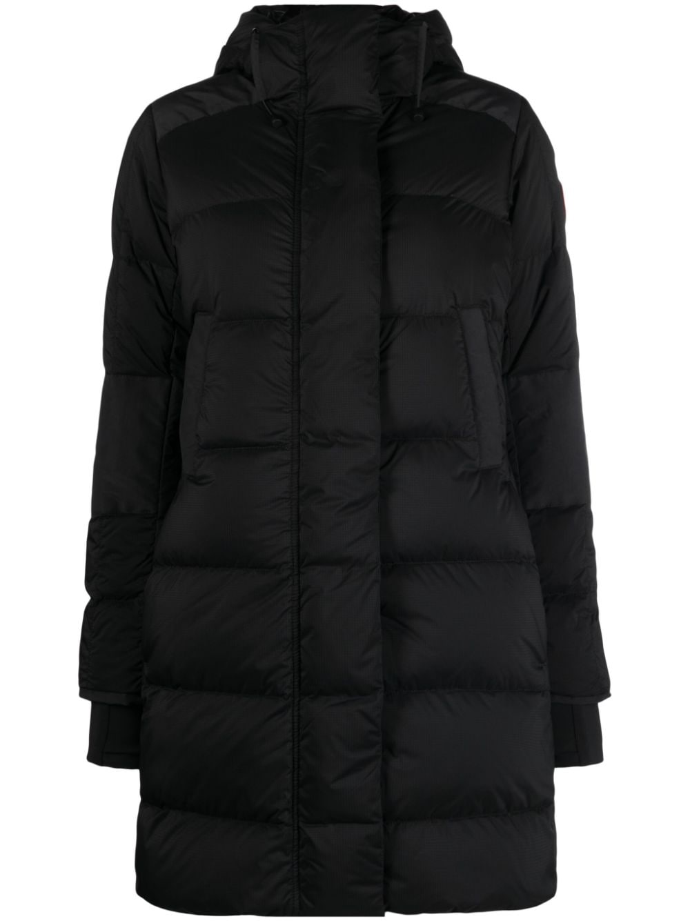 Shop Canada Goose Alliston Quilted Hooded Coat In Black