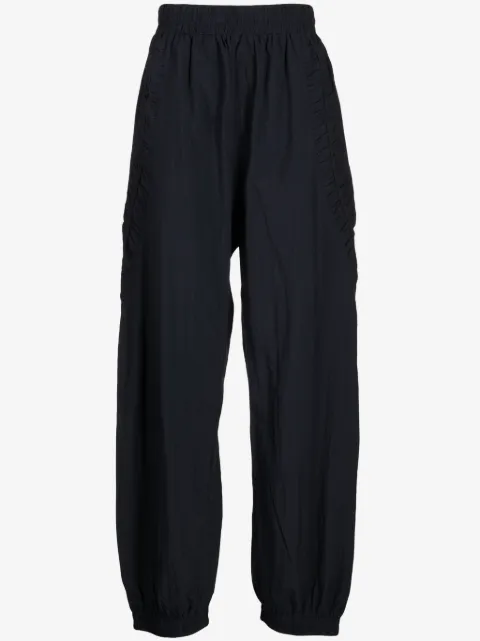 SAGE NATION ruched-detail crinkled track pants
