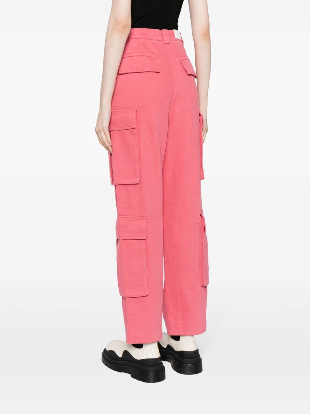 Shop Sjyp High-waist Cargo Trousers In Pink