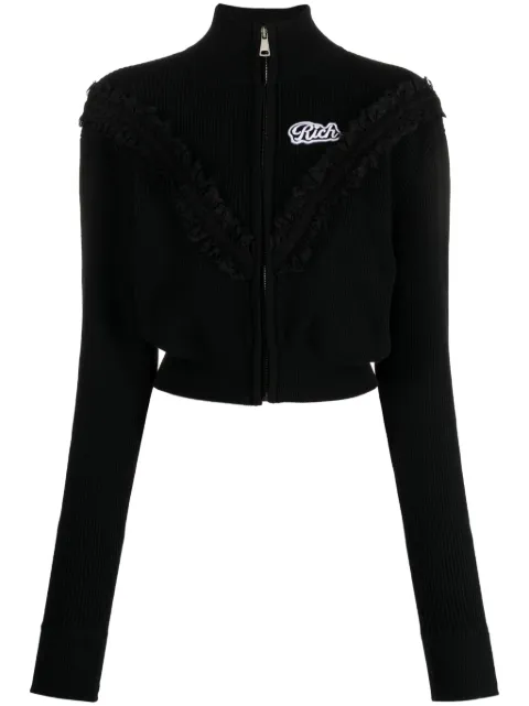 Alessandra Rich lace-trim cropped cardigan