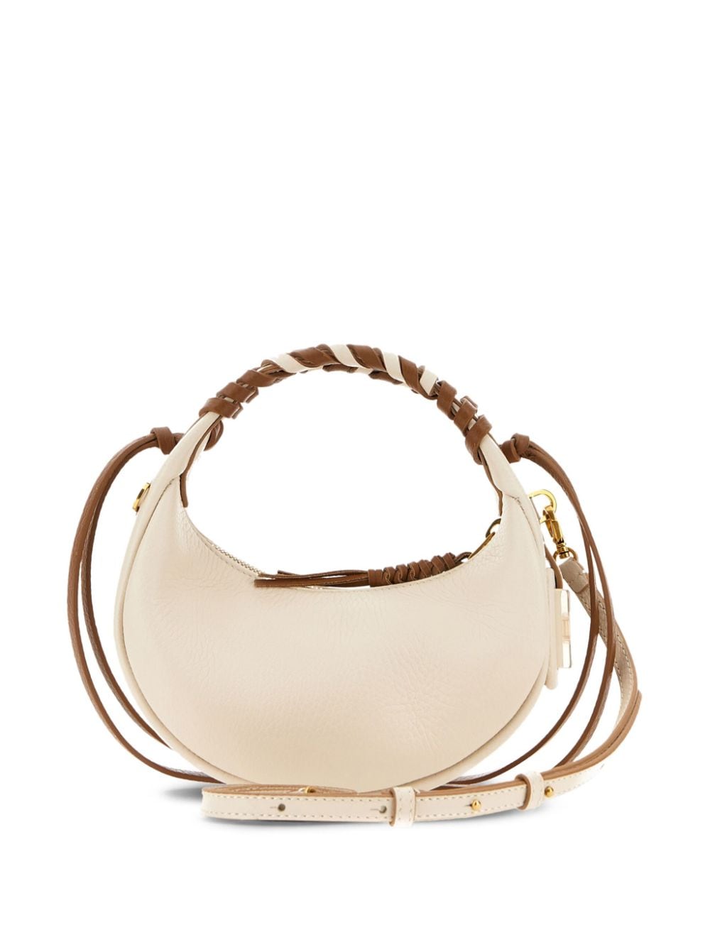 Shop Hogan Mini Leather H-bag In Neutrals