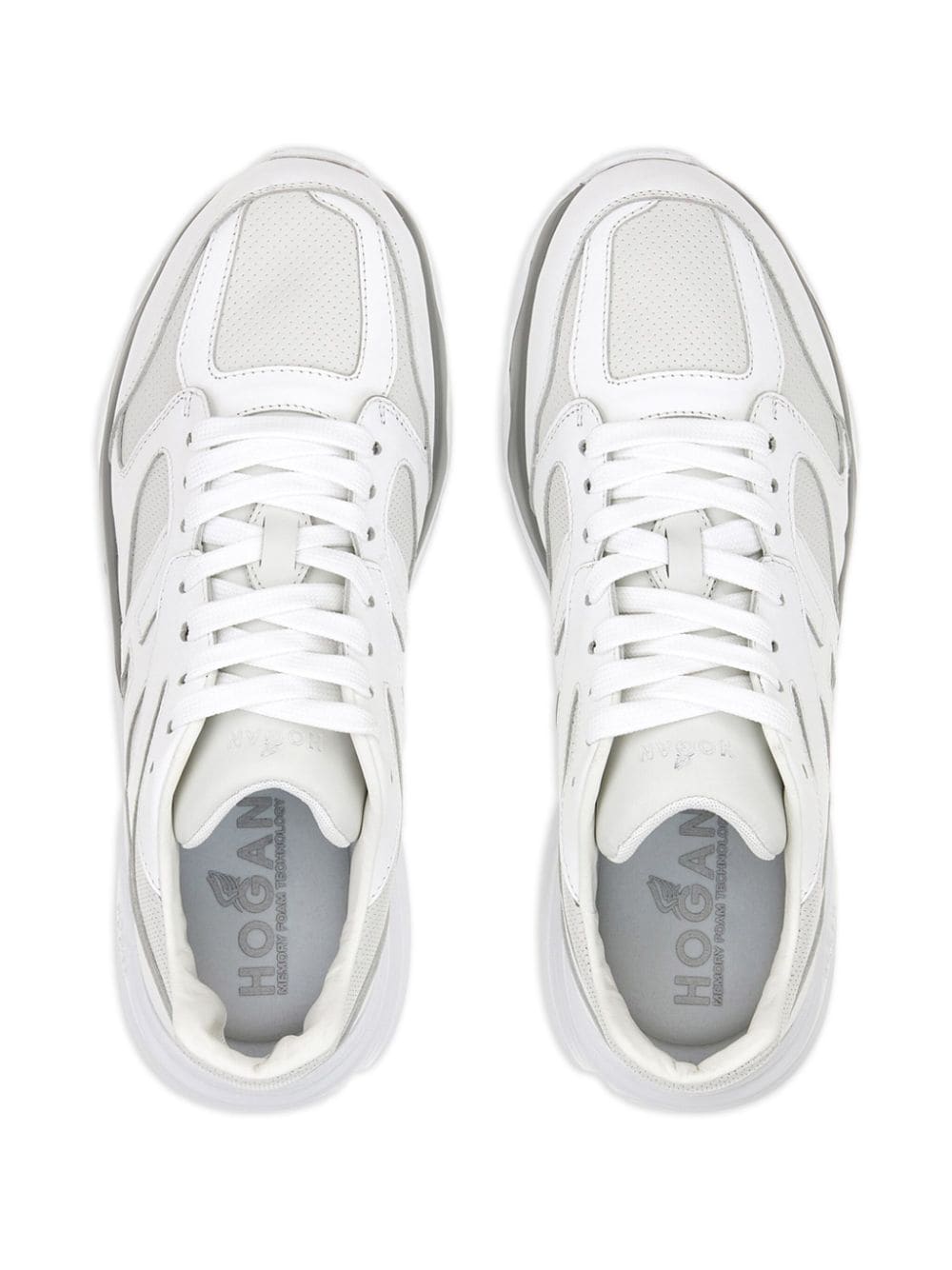 Shop Hogan Allac Panelled Leather Sneakers In Neutrals