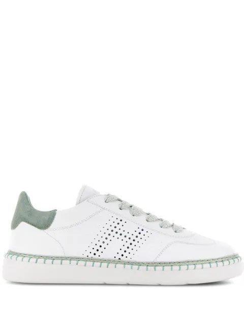 Hogan baskets en cuir à logo perforé