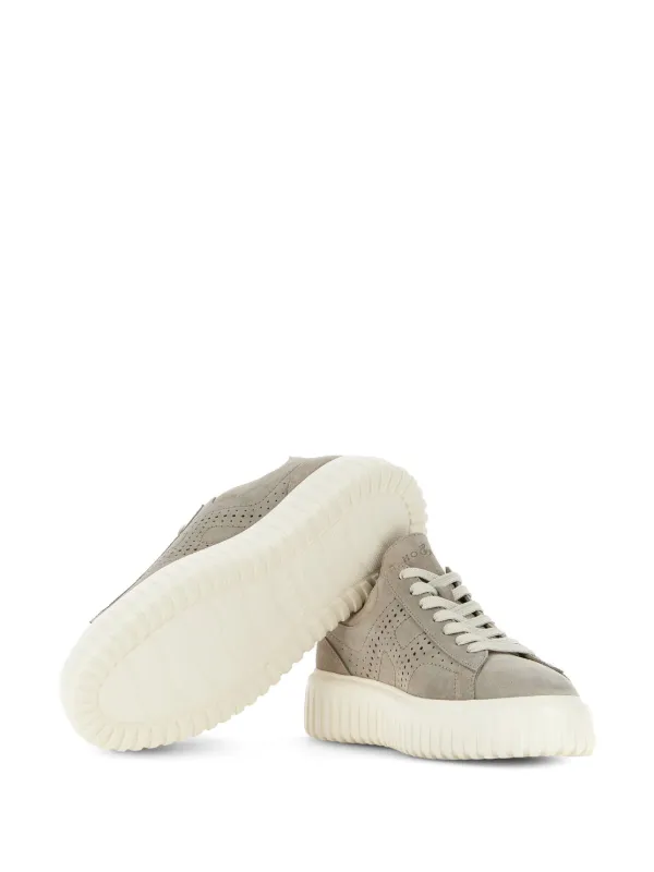 Hogan H-Stripes Suede Sneakers | Neutrals | FARFETCH JO