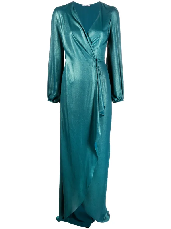 Parlor Crush Wrap Maxi Dress Blue FARFETCH PH - Main Image