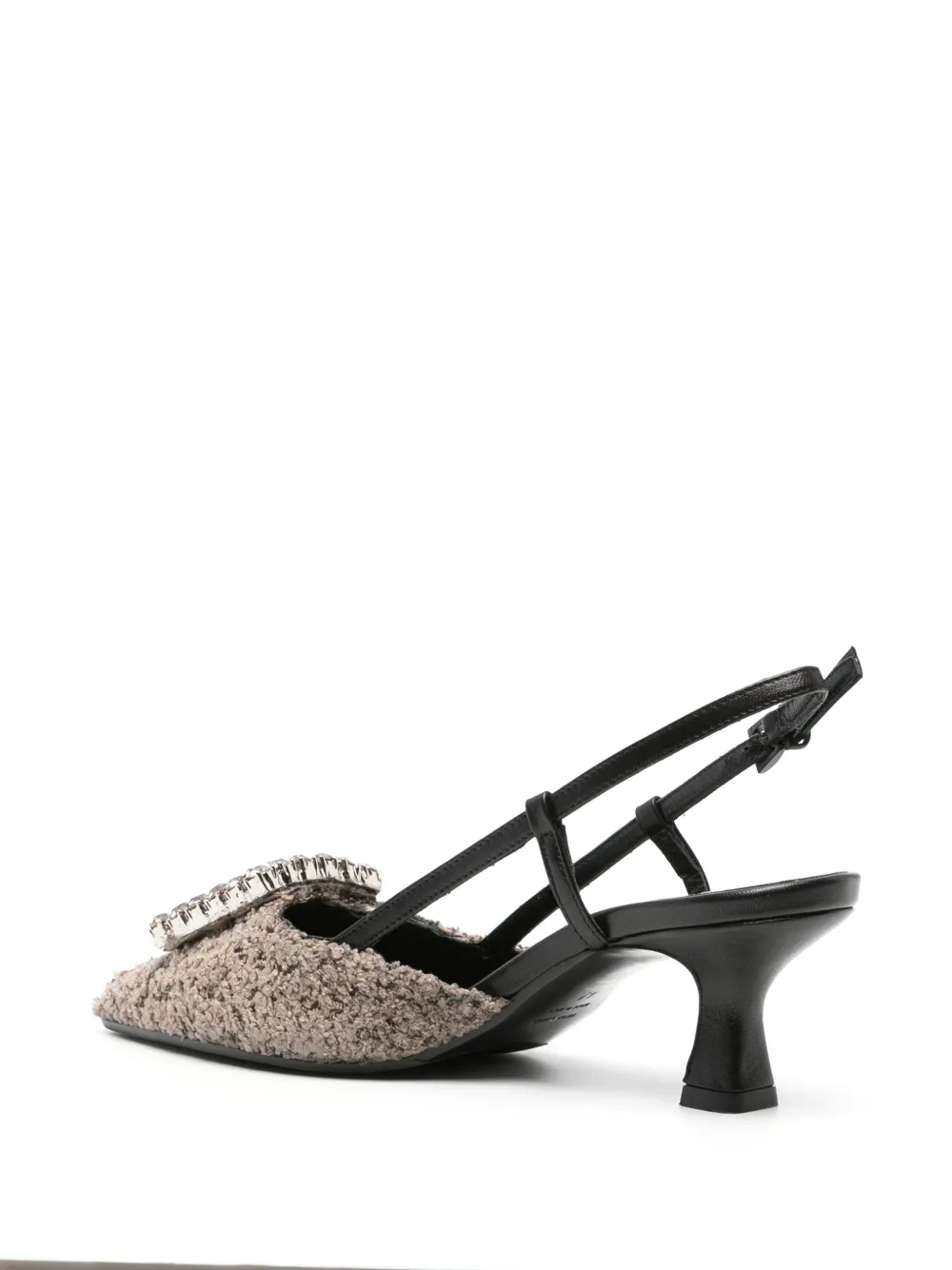Roberto Festa Stefi 60mm Crystal-embellished Slingback Pumps In Grau