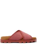 Camper Brutus chunky cross-strap slides - Red