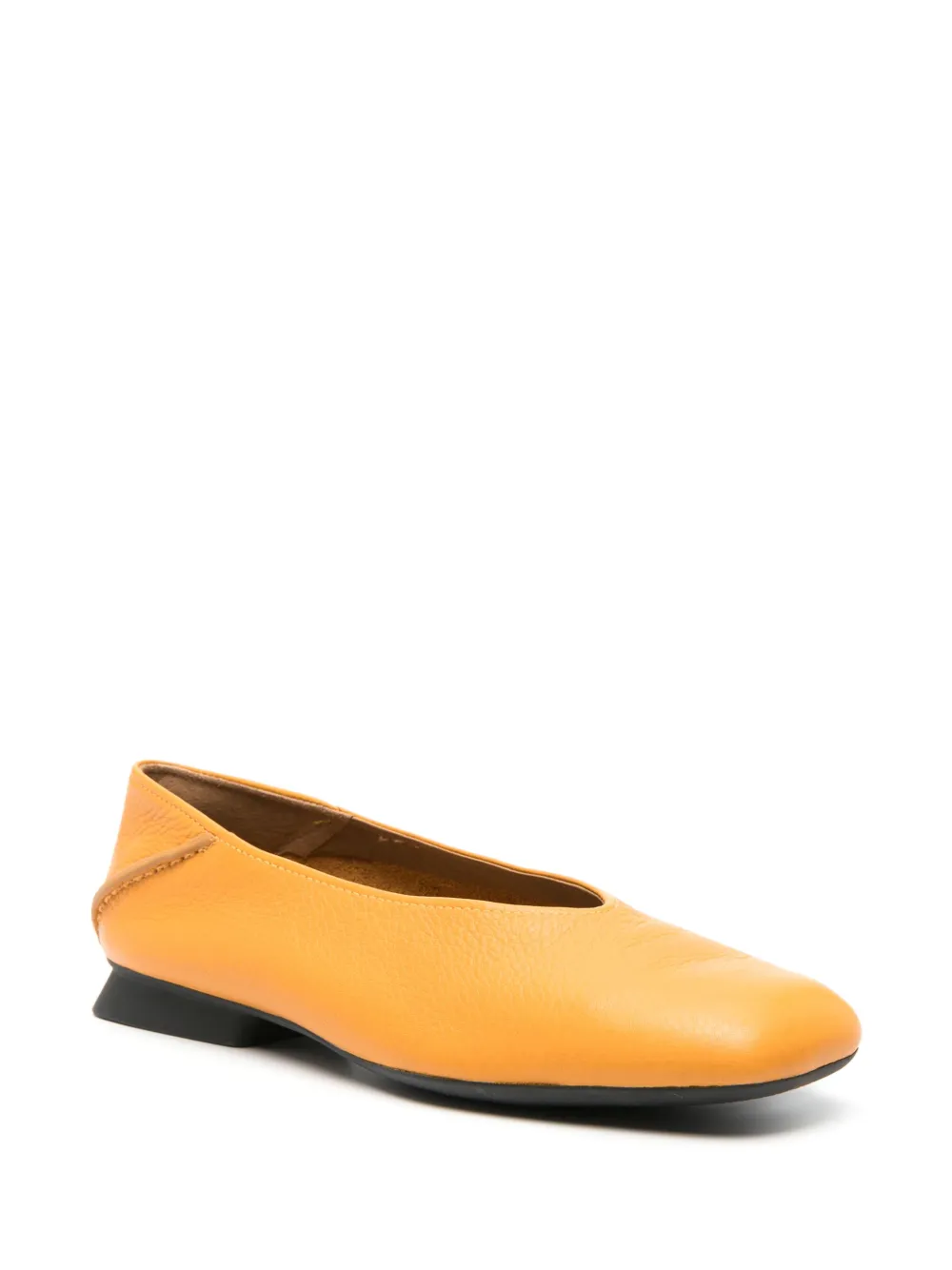 Shop Camper Casi Myra Leather Ballerina Shoes In Orange