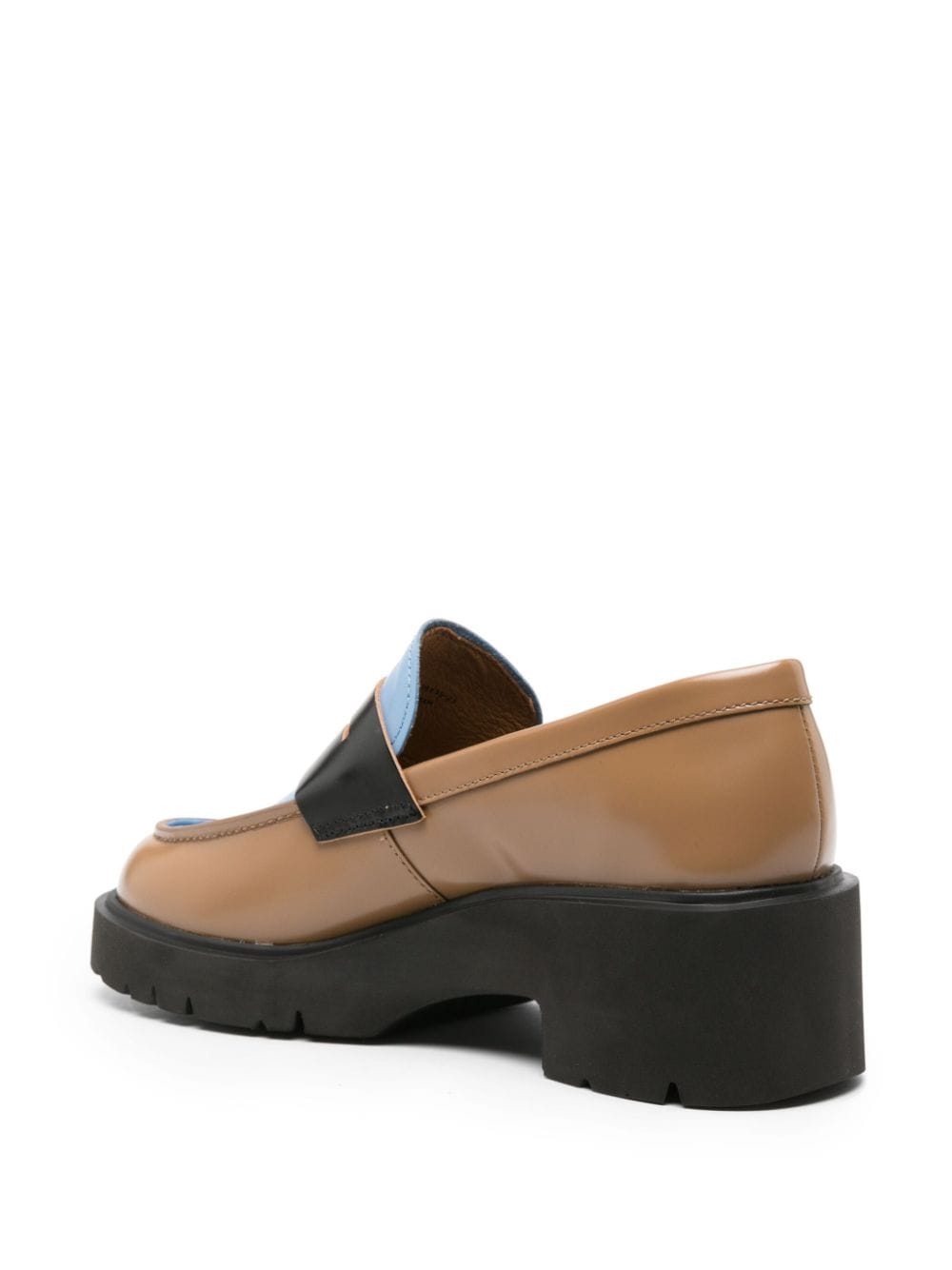 Shop Camper Milah Twins Leather Loafers In Blau