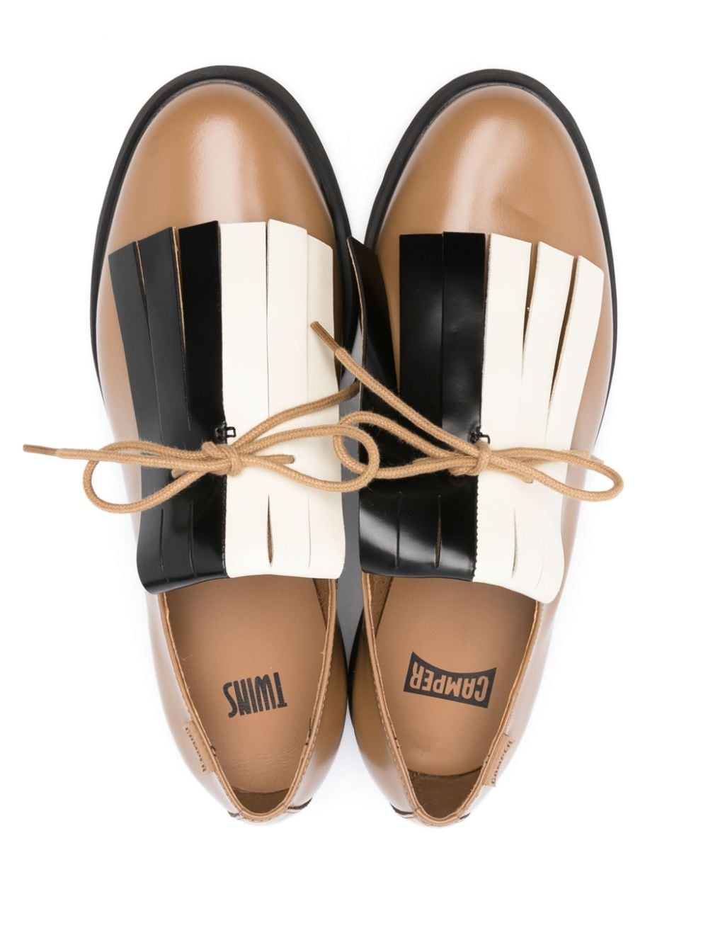 Shop Camper Iman Twins Fringed Oxford Shoes In Brown