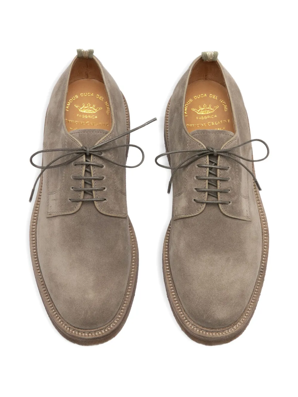Officine Creative Suède derby schoenen Beige