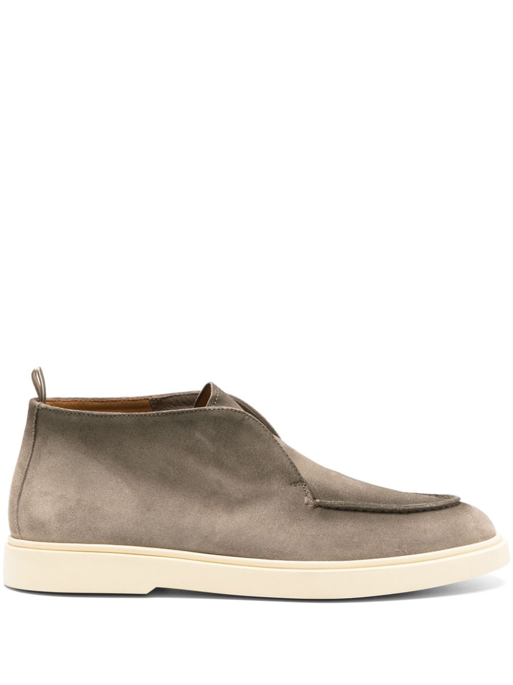 Officine Creative Bones 003 Suede Boots In White