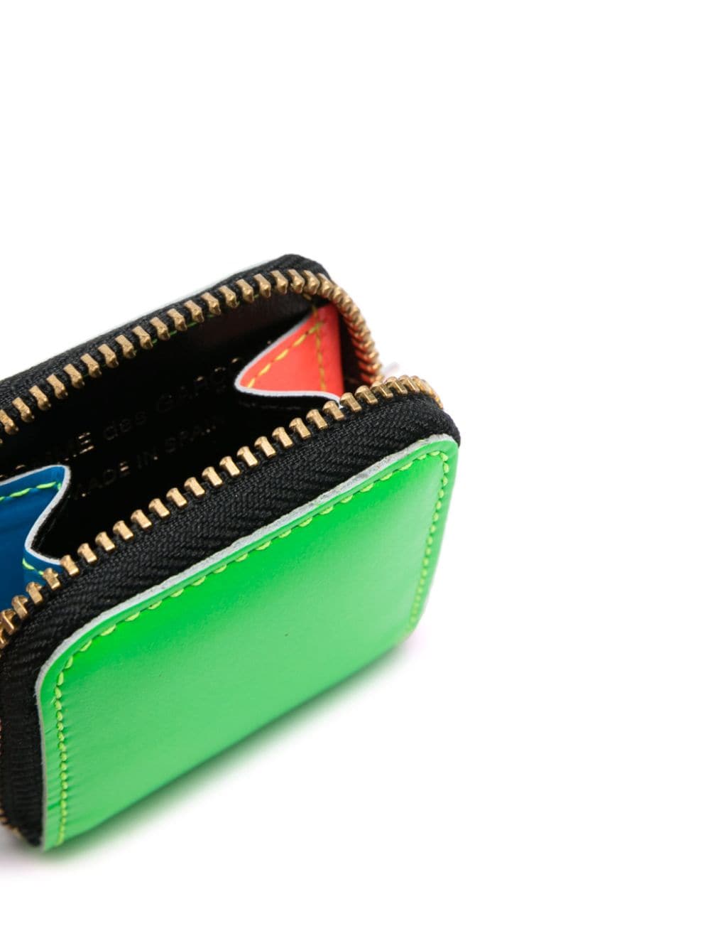 Shop Comme Des Garçons Super Fluo Group Leather Wallet In Green