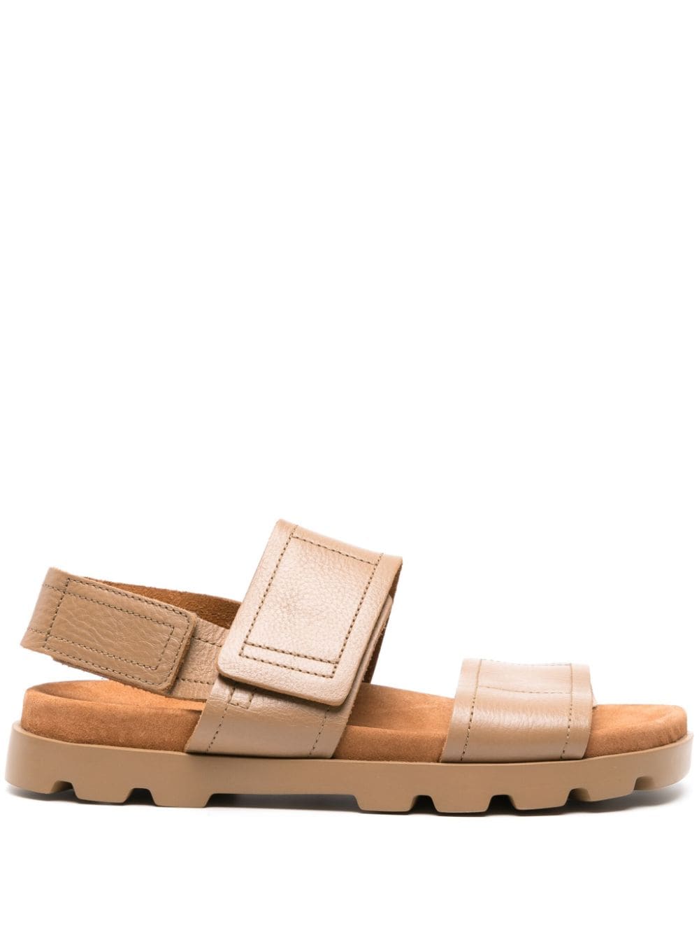 Camper Brutus Touch-strap Leather Sandals In Brown