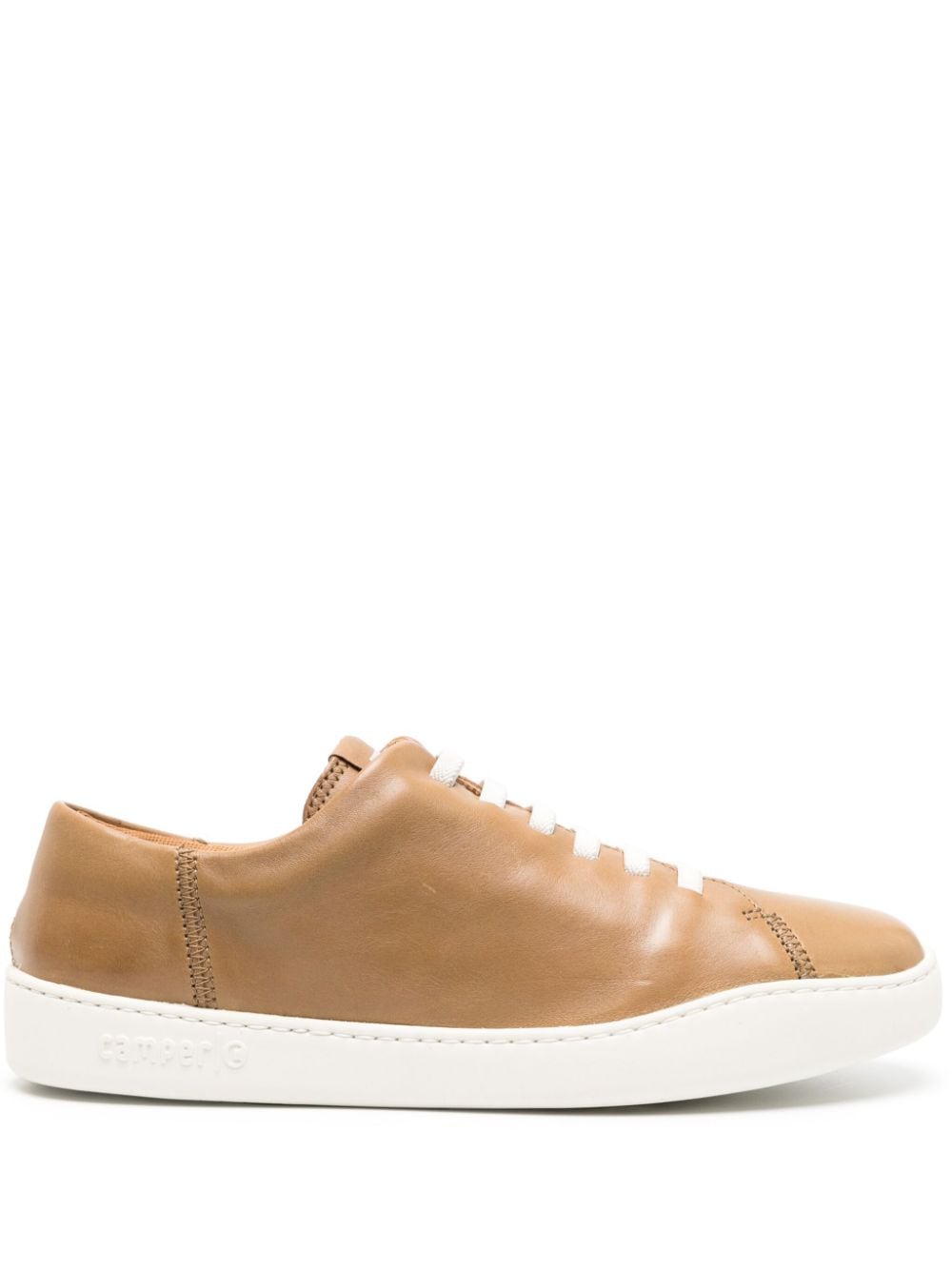 Shop Camper Peu Touring Logo-embossed Leather Sneakers In Brown