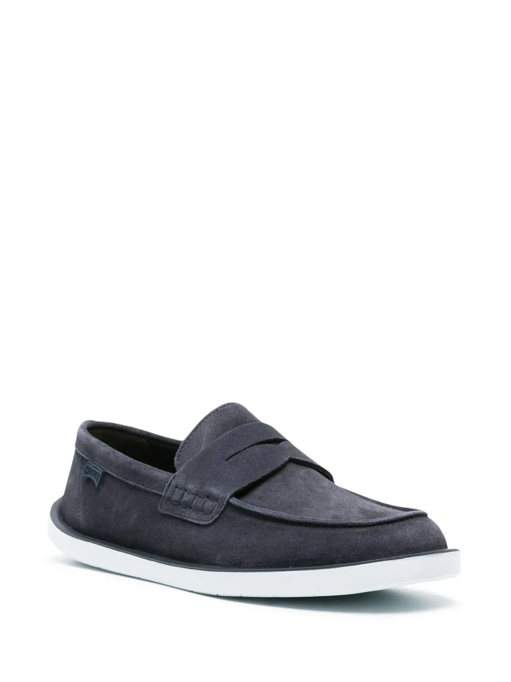 Shop Camper Wagon Suede Penny Loafers In Blue