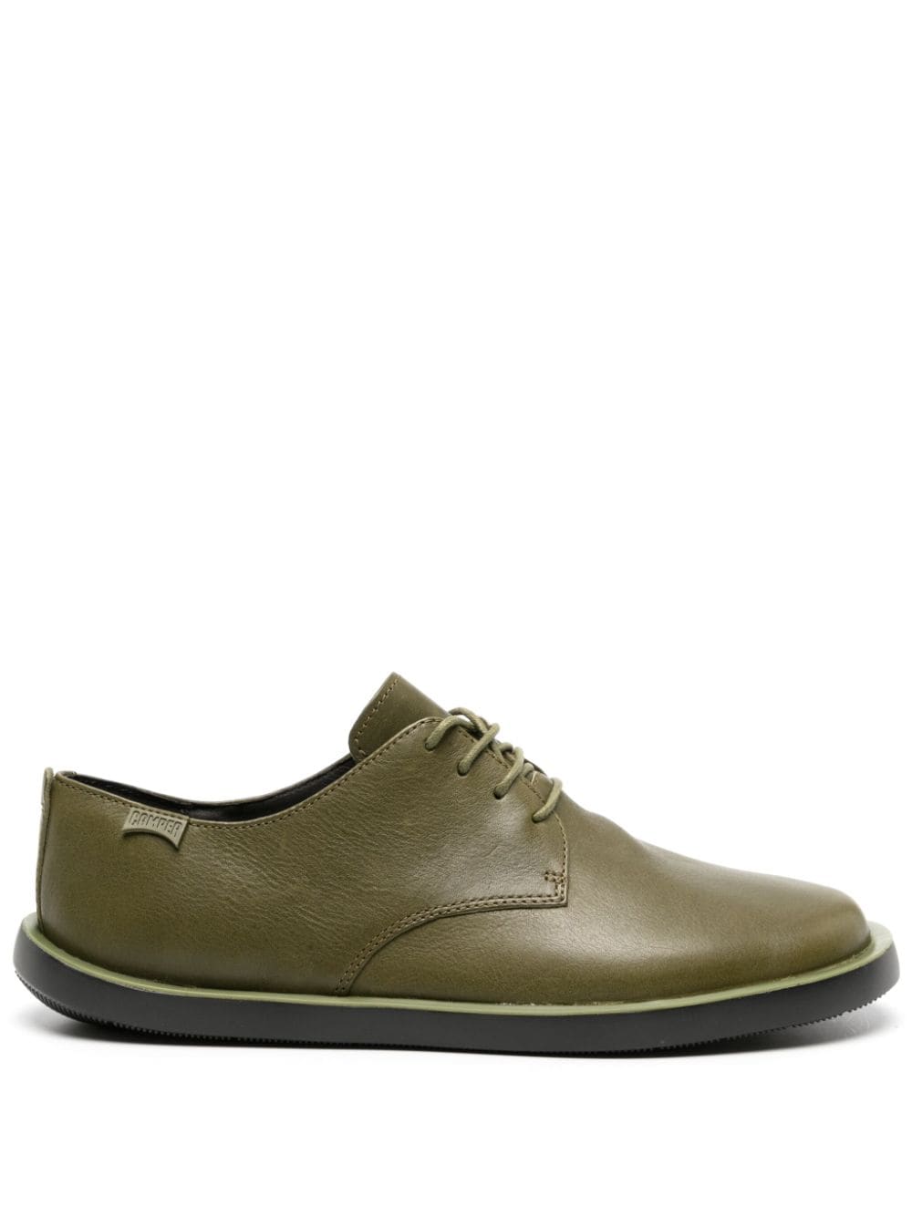 Camper Wagon Lace-up Leather Shoes In Green