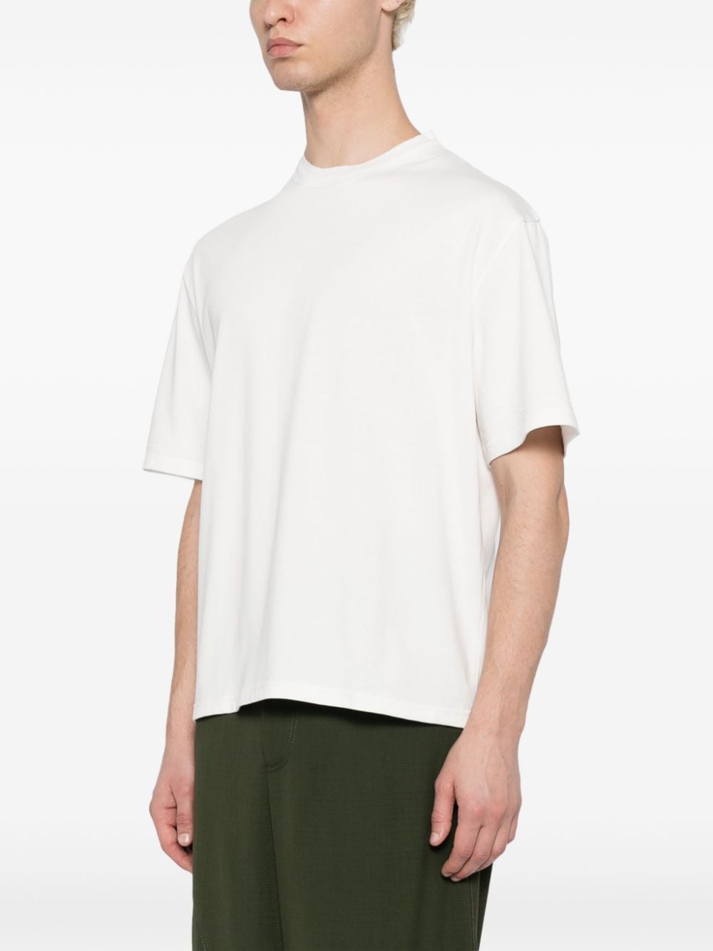 Shop Sage Nation Flat Lock Stitch Cotton T-shirt In White