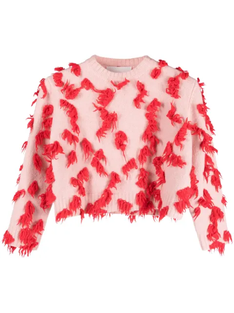 Jil Sander appliqué-detail cropped wool top