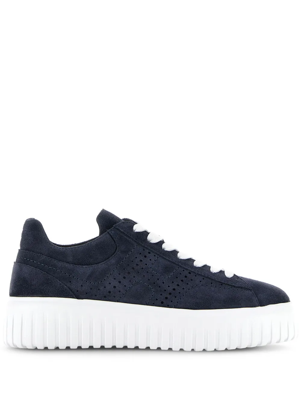 Shop Hogan H-stripes Suede Sneakers In Blau