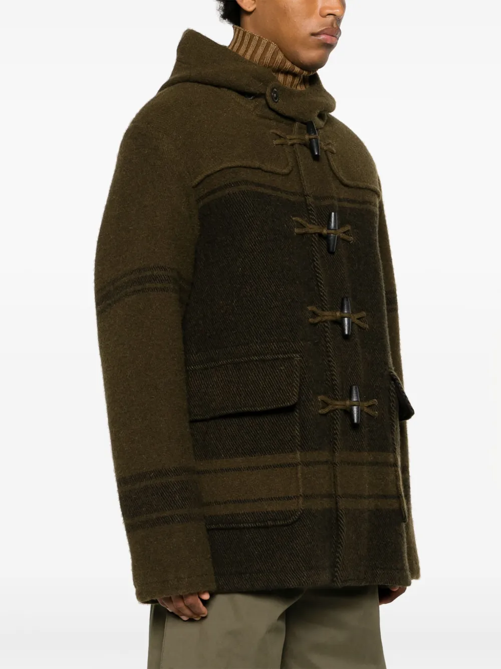 Shop C.p. Company Duffle Wool Coat In Green