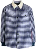 Undercover gingham-check flannel shirt jacket - Blue
