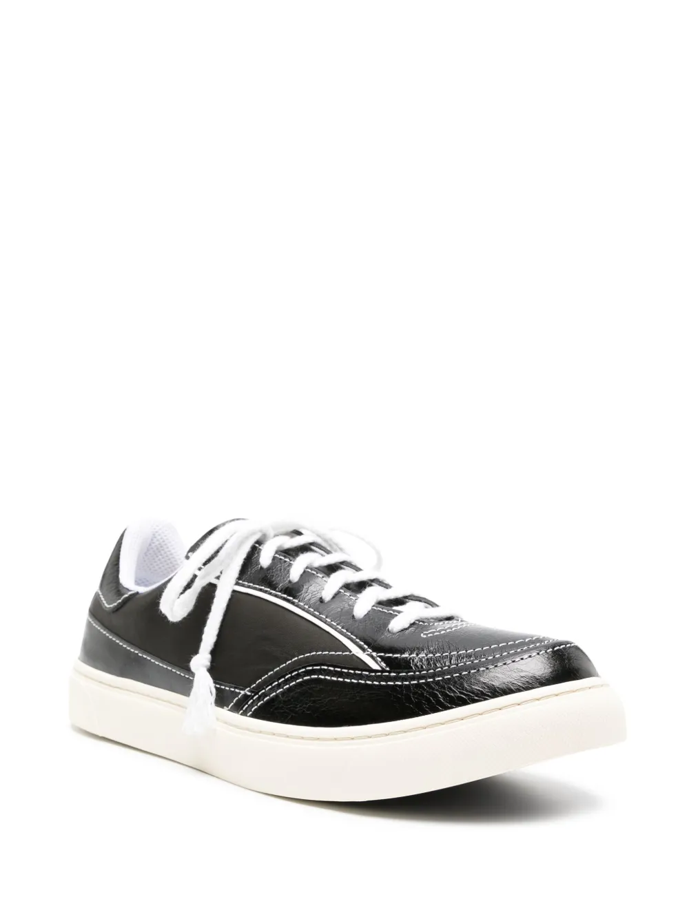 Shop Our Legacy Skimmer Patent-leather Sneakers In Black