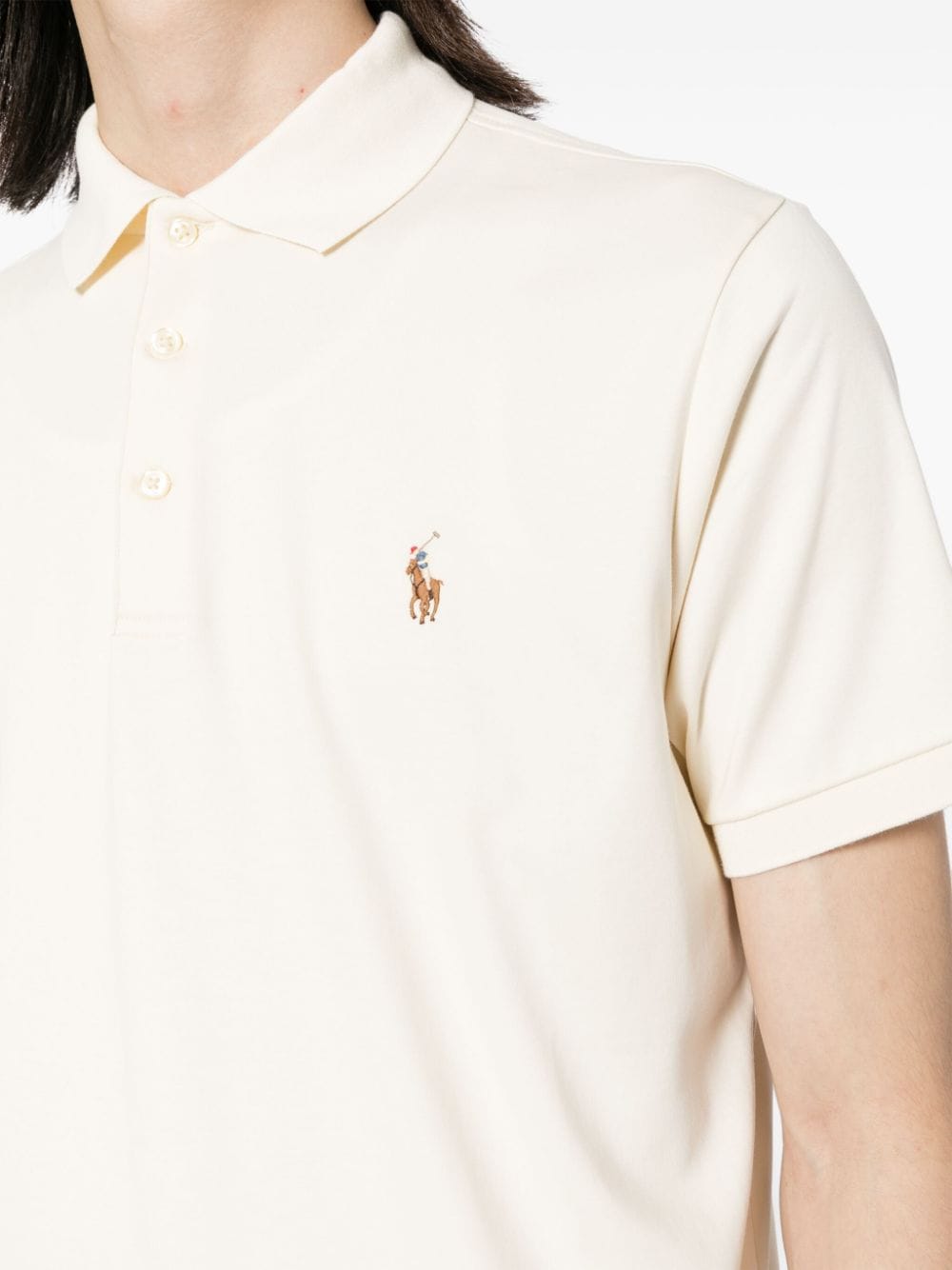 Shop Polo Ralph Lauren Polo Pony Cotton Polo Shirt In Neutrals
