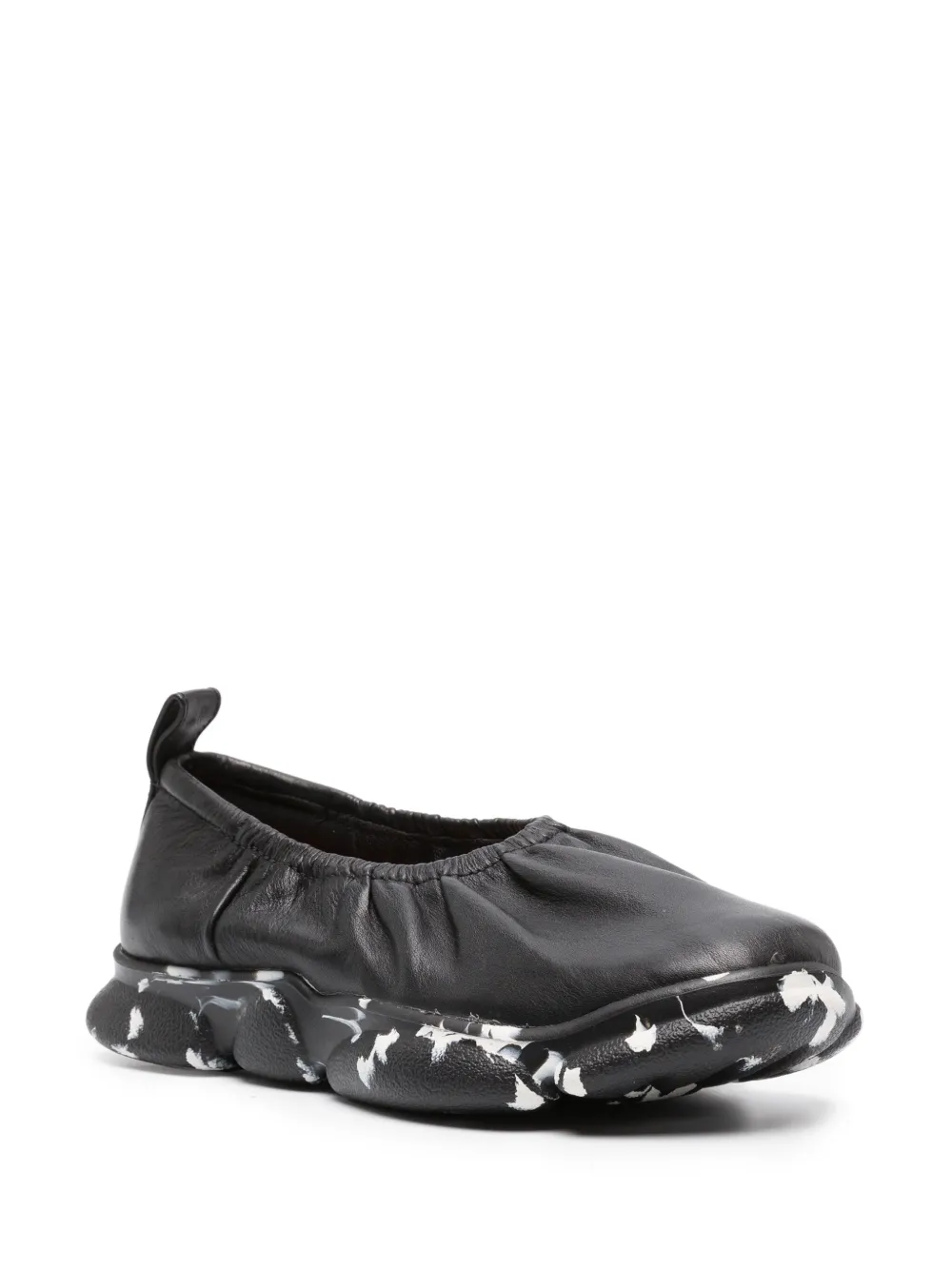 Camper Karst leren ballerina's - Zwart