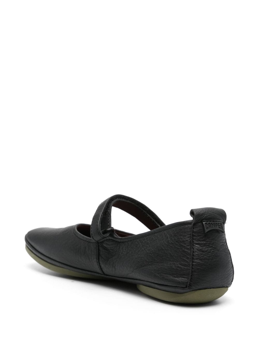 Shop Camper Right Nina Leather Ballerina Shoes In Black