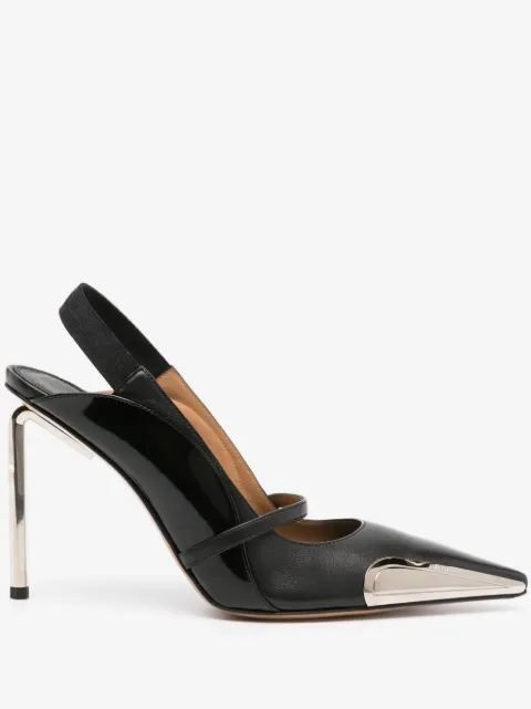 Off-White Allen 100mm leather slingback pumps