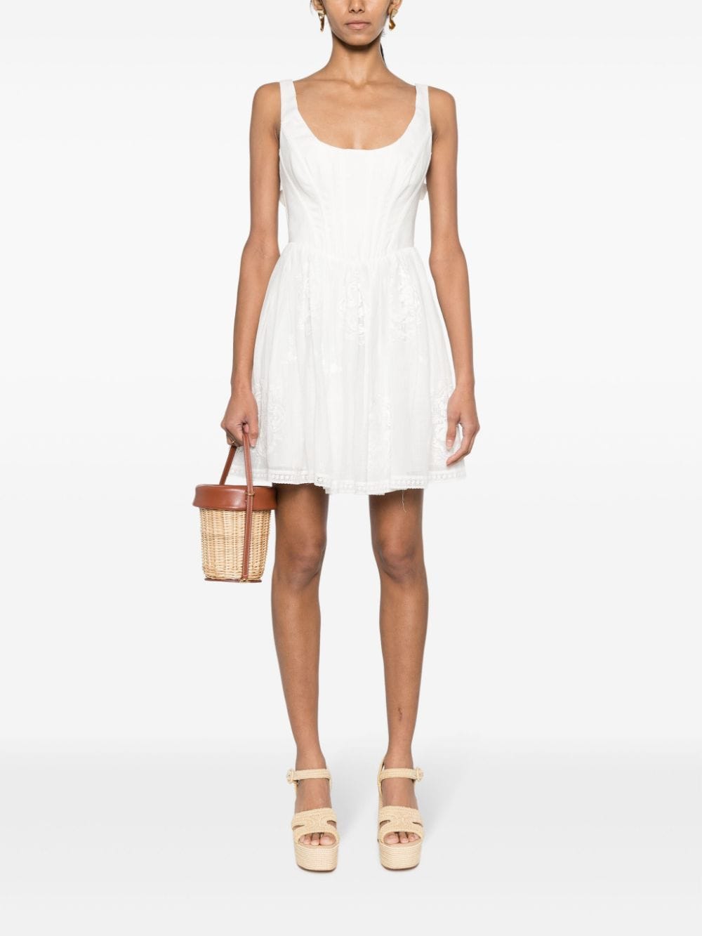 ZIMMERMANN Alight Corset Linen Minidress - Farfetch